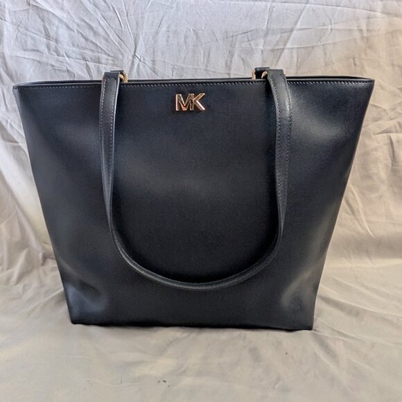 MICHAEL KORS Womens Mott Medium Navy Blue Tote Handbag 30F7GOXT2L - Picture 1 of 6